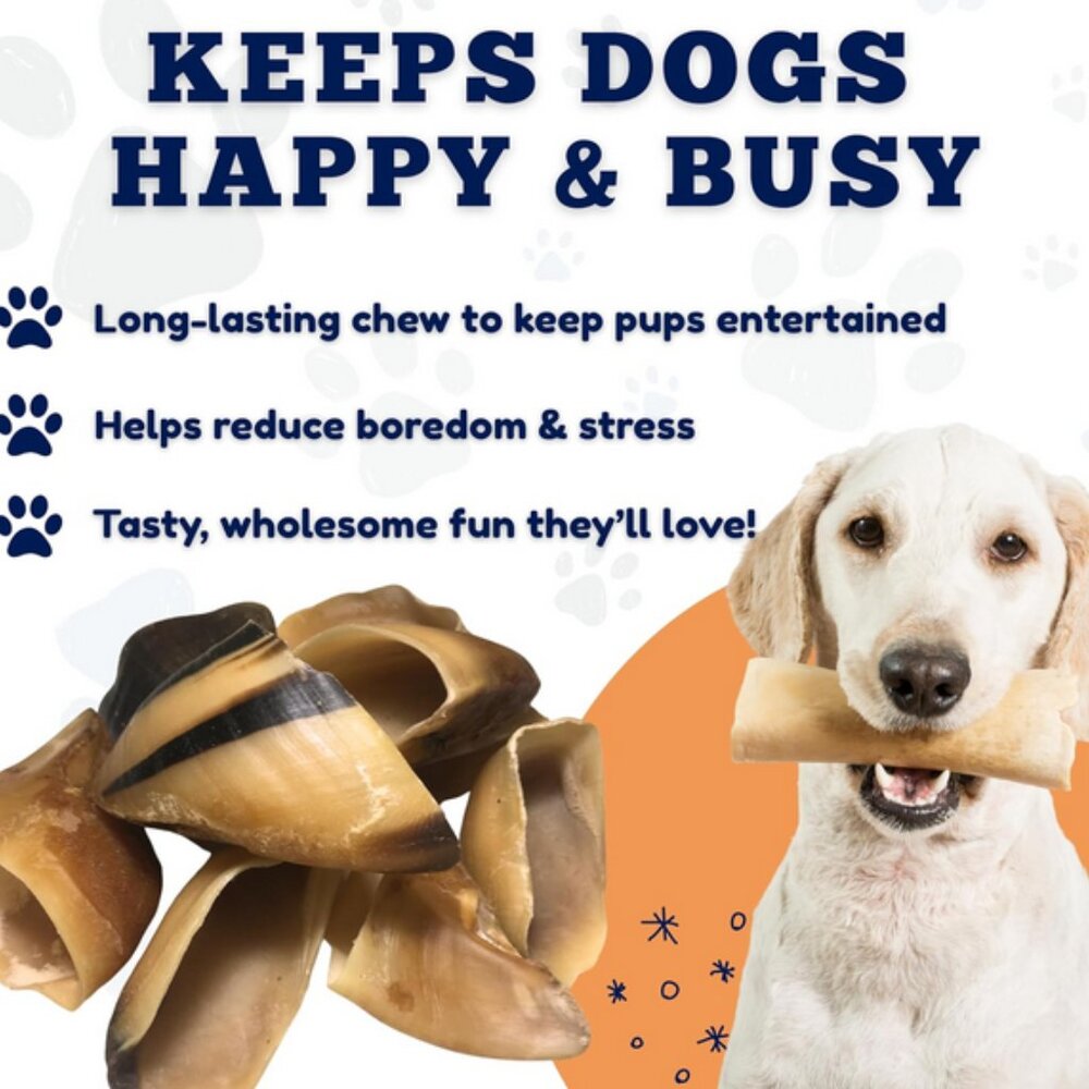Amazing Dog Treats Premium Cow Hooves for Dogs (25 pc/pk) - Safe Cow Hoof Dog